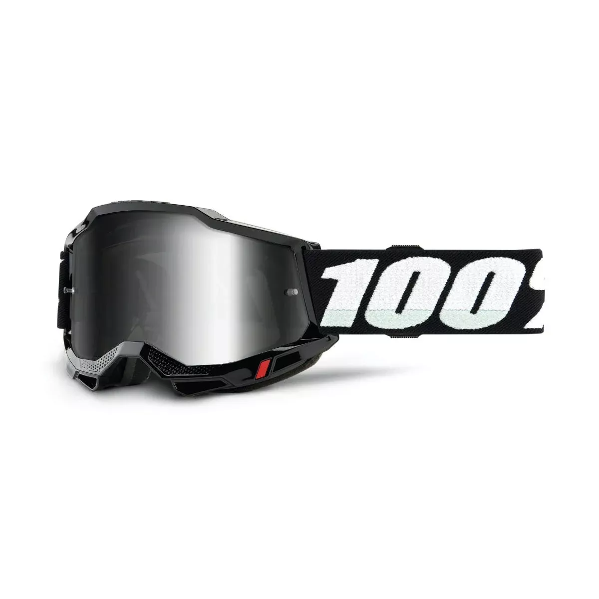 100% Accuri 2 Goggles Black with Mirror Silver Lens