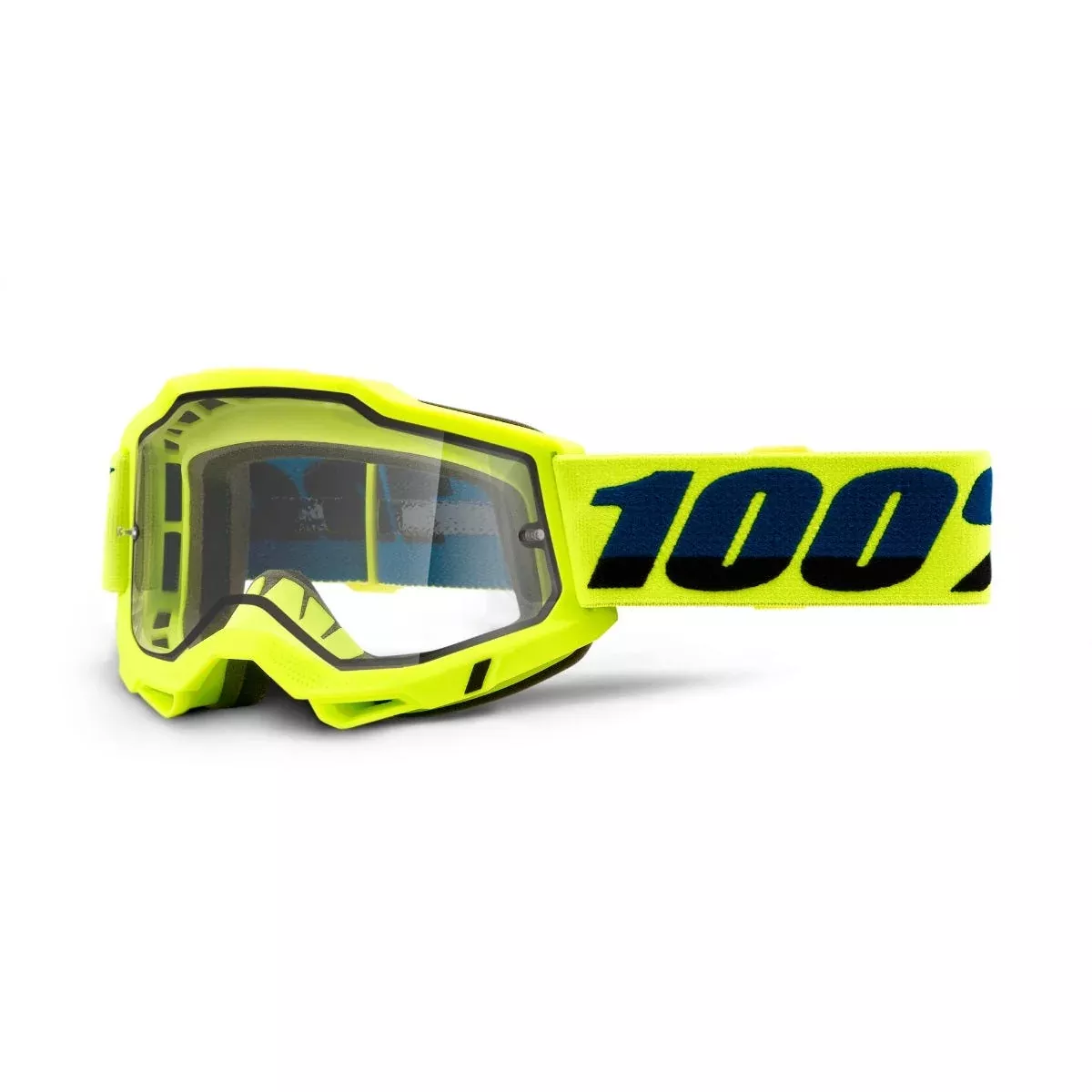 100% Accuri 2 Goggles Enduro Yellow/Clear Vented Dual Lens