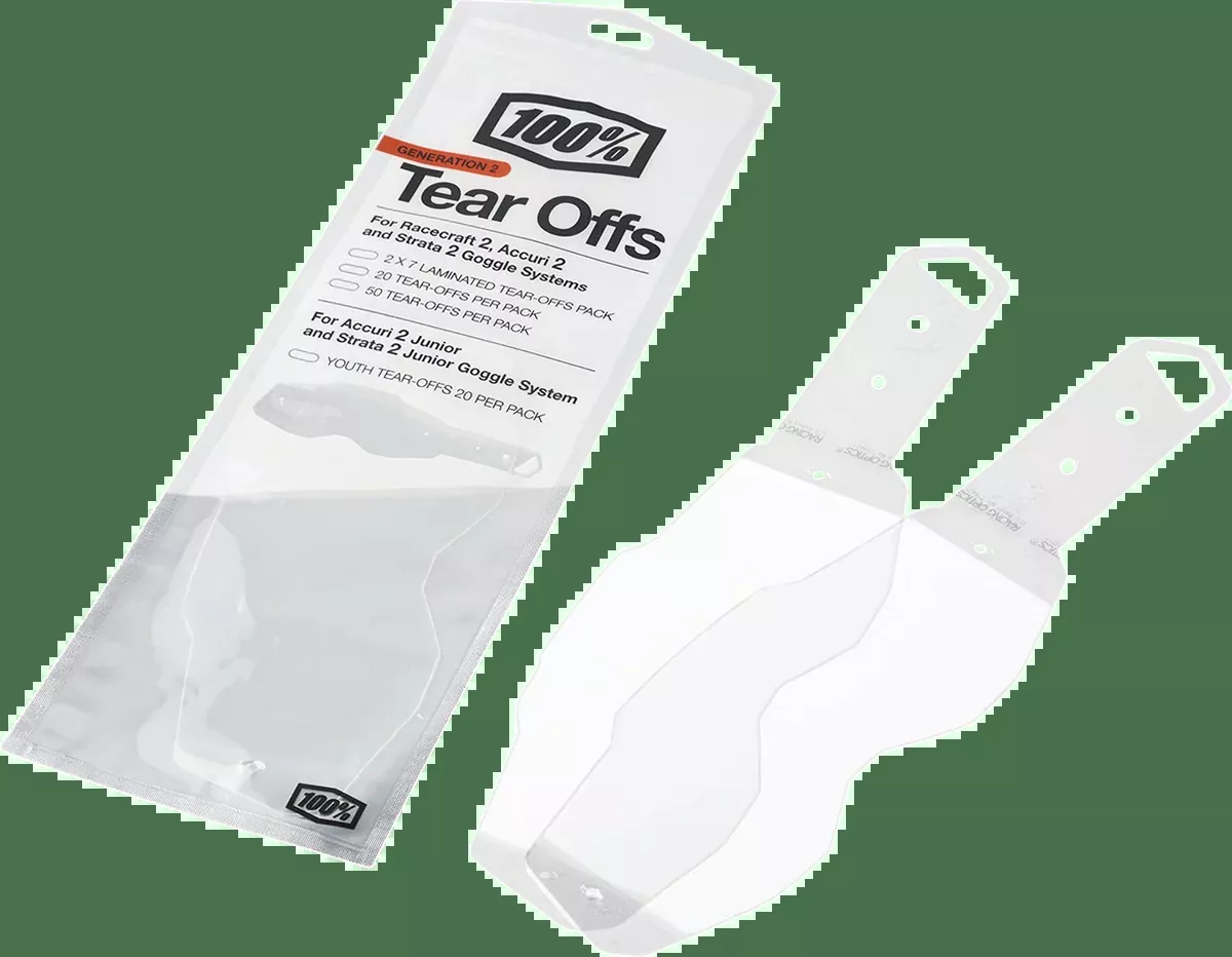 100% Accuri 2/Racecraft 2/Strata 2 Tear-Offs – Laminated – 7 Pack (2) 59086-00001