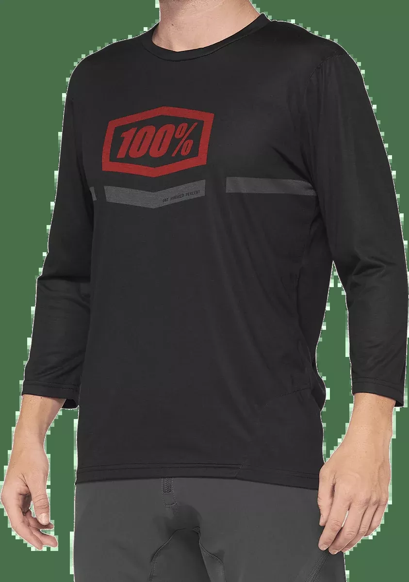 100% Airmatic 3/4 Sleeve Jersey – Black/Red – Small 40018-00005