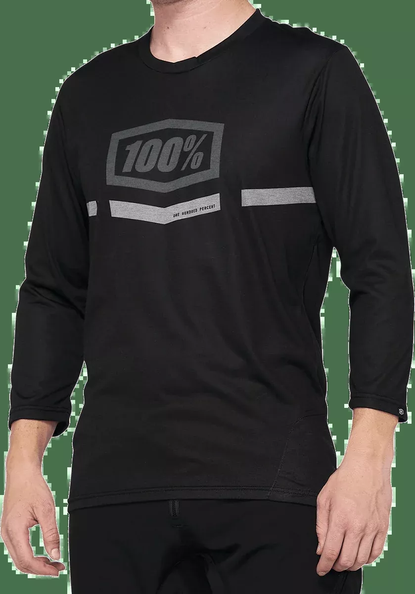100% Airmatic 3/4 Sleeve Jersey – Black – XL 40018-00003