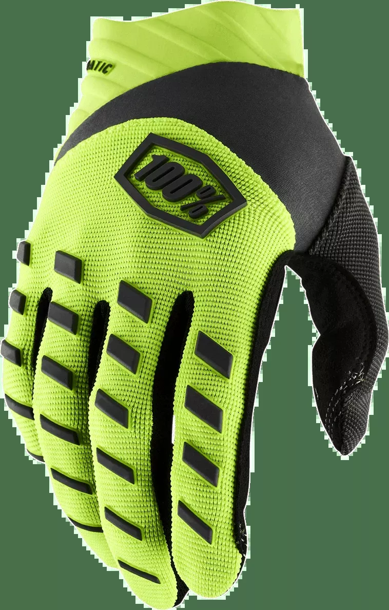 100% Airmatic Gloves – Fluorescent Yellow/Black – Large 10000-00012