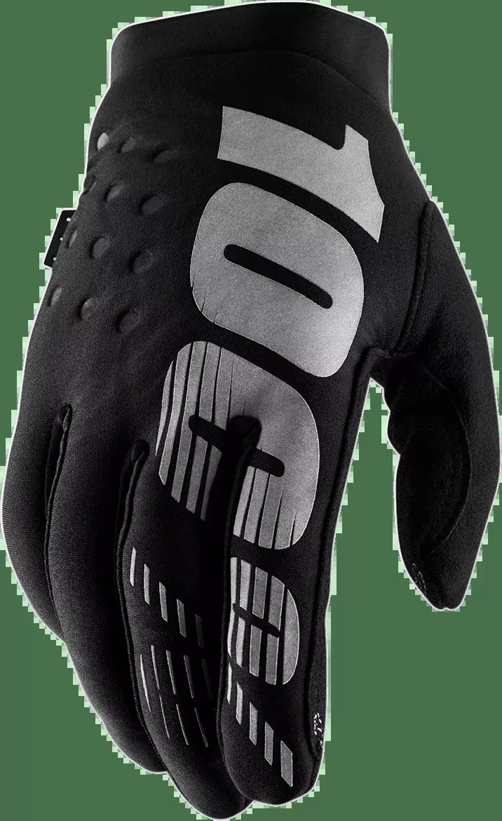 100% Brisker Gloves – Black/Gray – XL 10003-00003