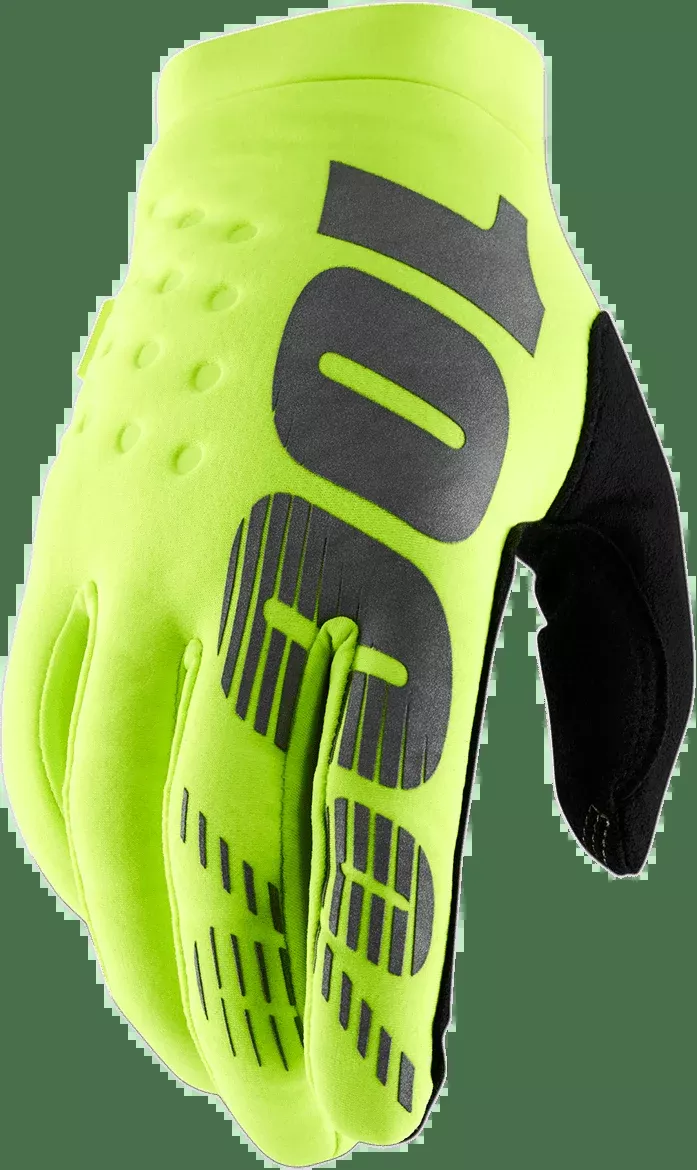 100% Brisker Gloves – Fluo Yellow/Black – Medium 10003-00016