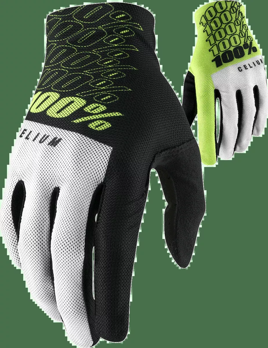 100% Celium Gloves – Fluorescent Yellow – Large 10007-00012