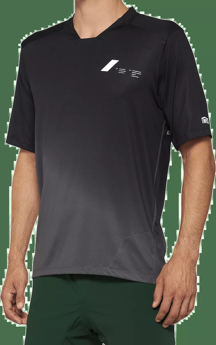 100% Celium Jersey - Short-Sleeve - Black/Charcoal - Large 40011-00002