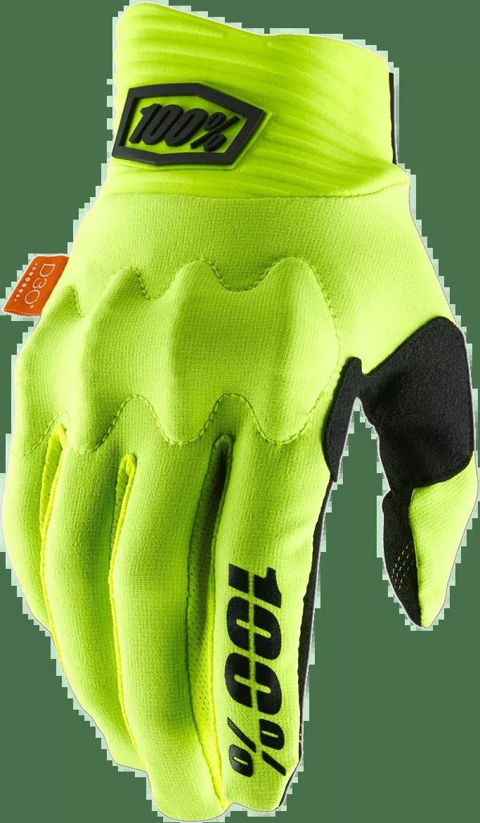 100% Cognito Gloves - Fluo Yellow/Black - Small 10014-00015
