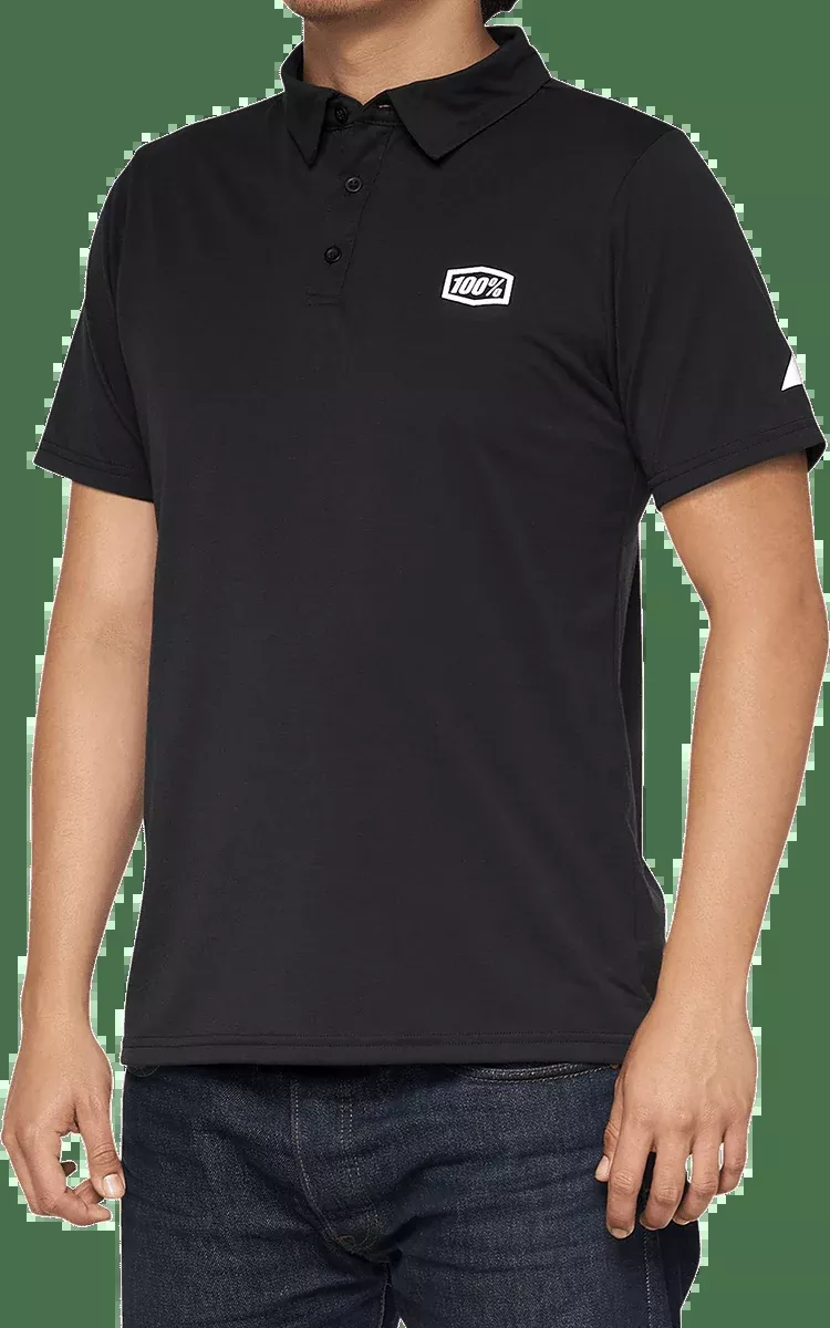 100% Corpo Polo Shirt - Black/White - Medium 35019-011-11