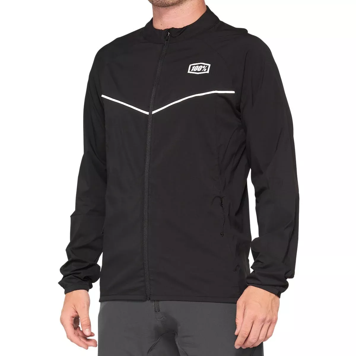 100% Corridor Stretch Windbreaker Jacket Black