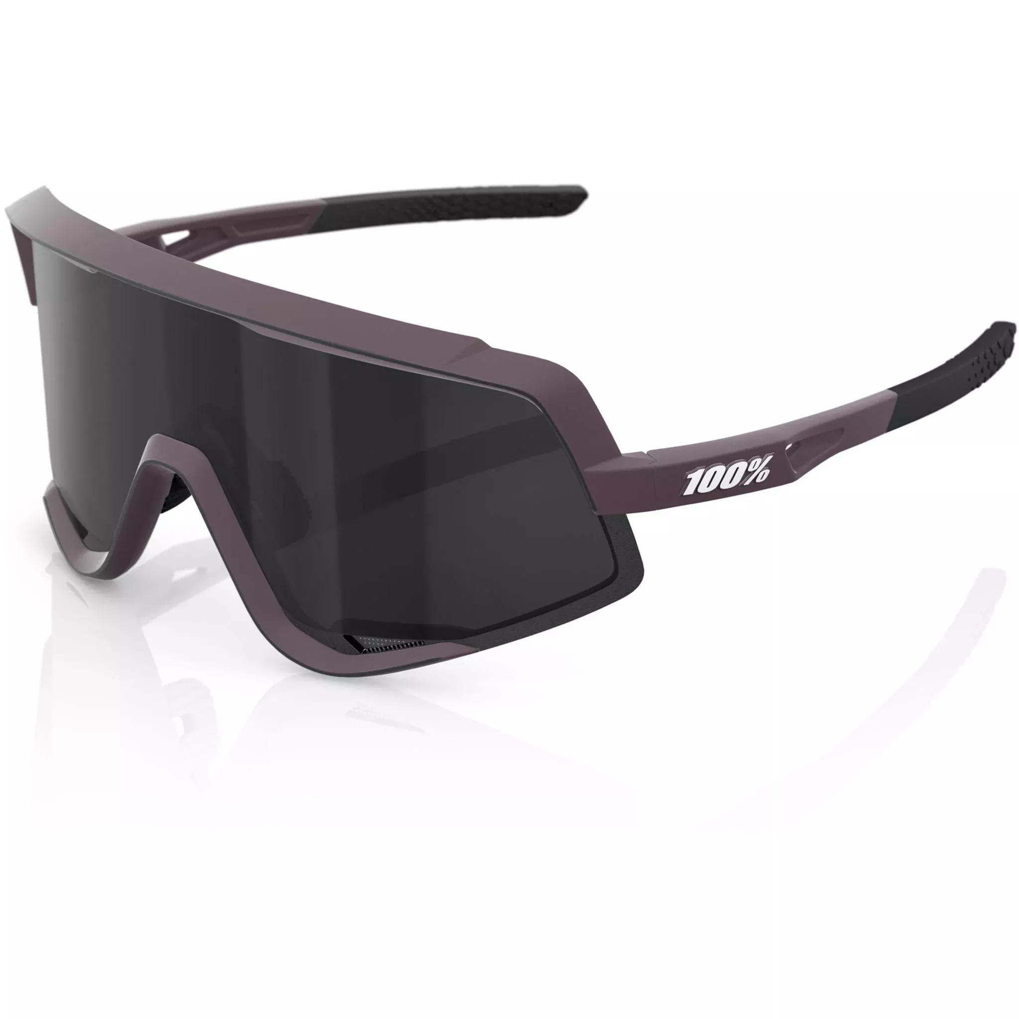 100% Glendale Sunglasses Soft Tact Deep Purple – Black Mirror Lens