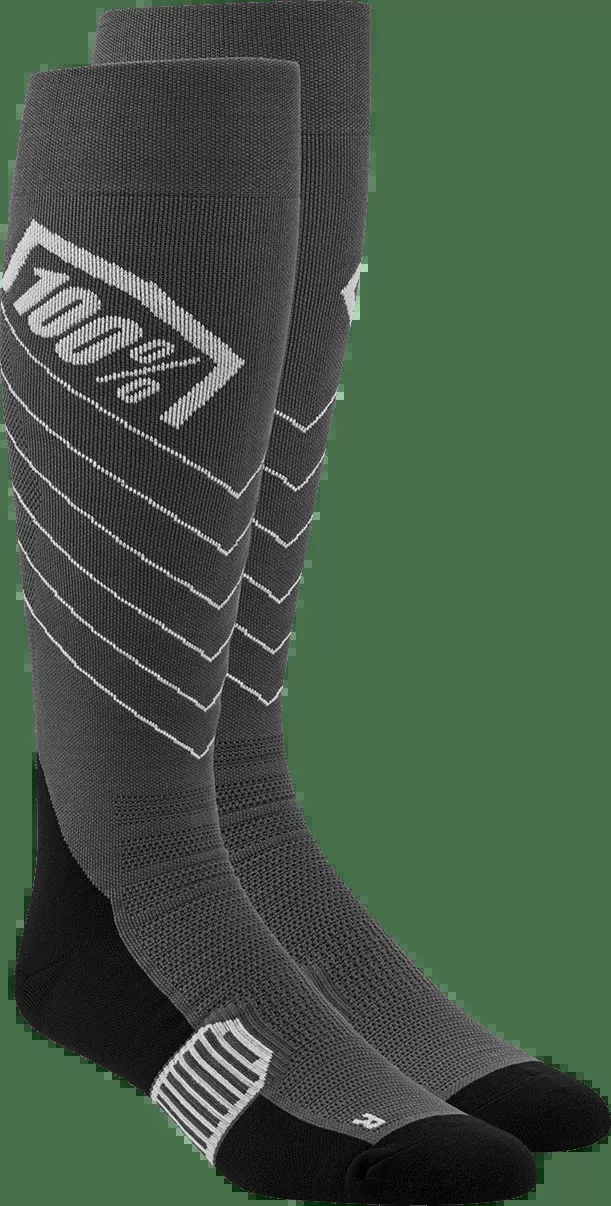 100% Hi-Side Performance Socks - Gray - Large/XL 20054-00002