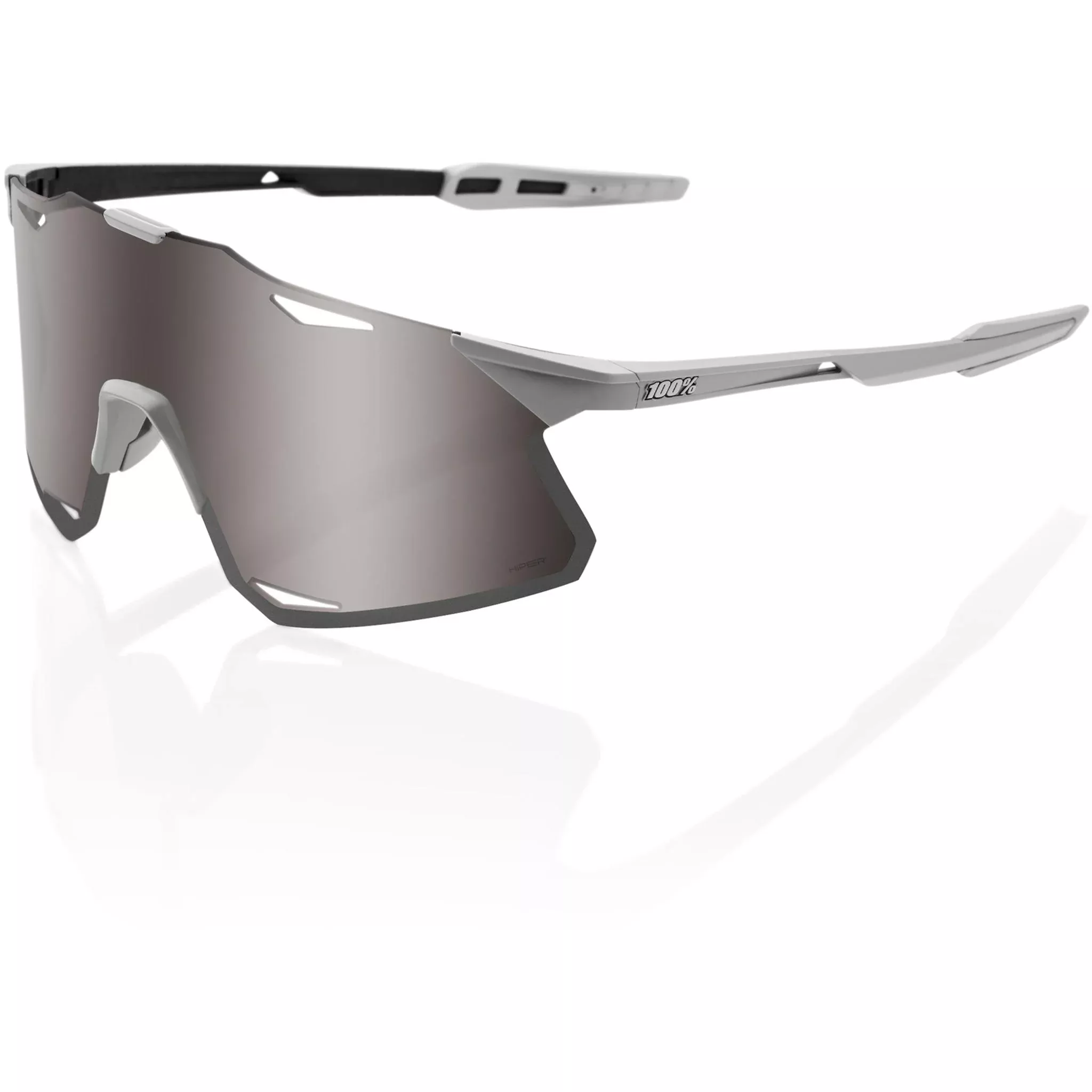 100% Hypercraft Sunglasses Matte Stone Grey – HiPER Silver Mirror Lens