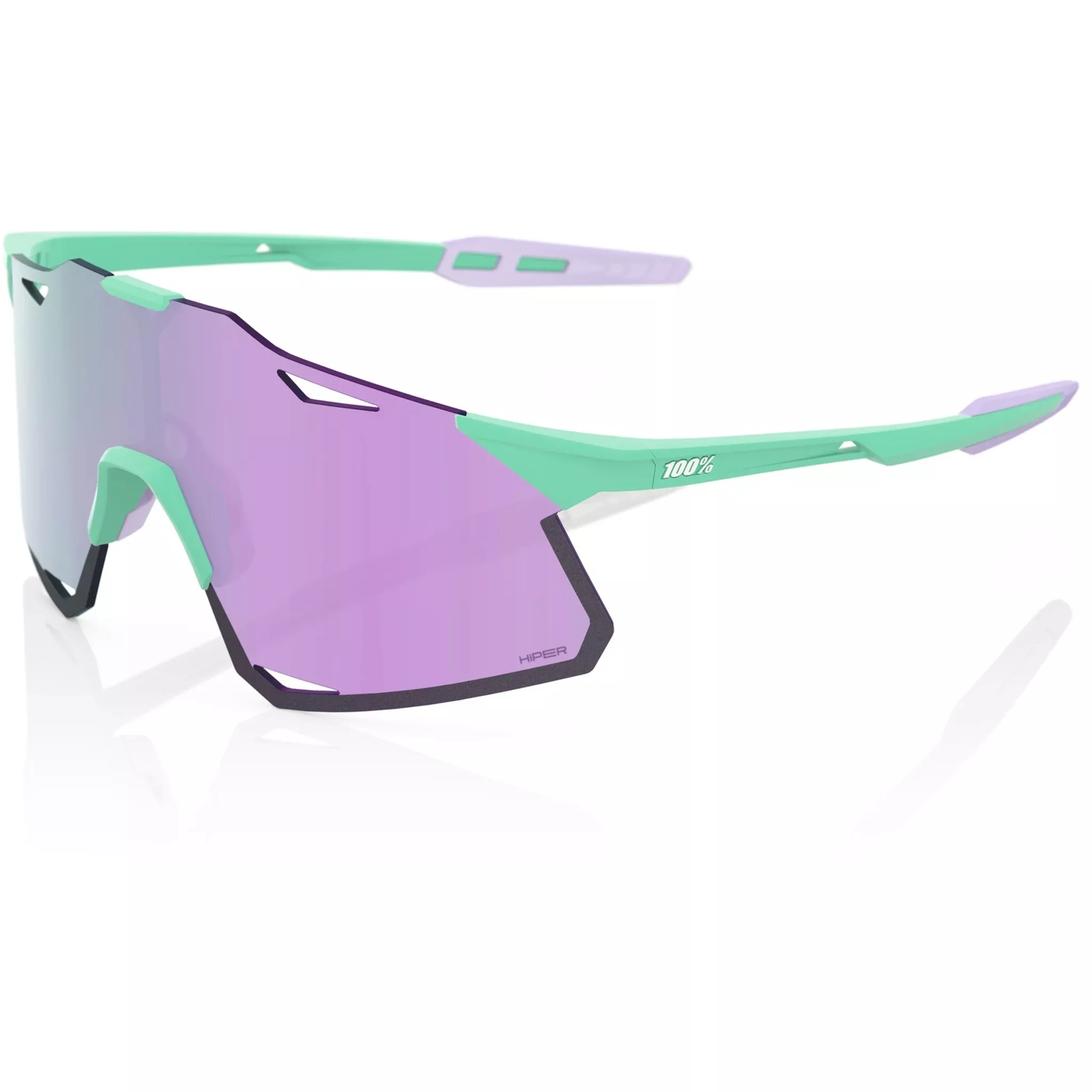 100% Hypercraft Sunglasses Soft Tact Mint – HiPER Lavender Mirror Lens
