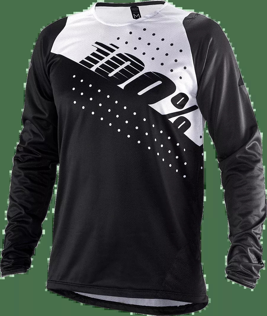 100% R-Core Long-Sleeve Jersey - Black/White - Large 40005-00012