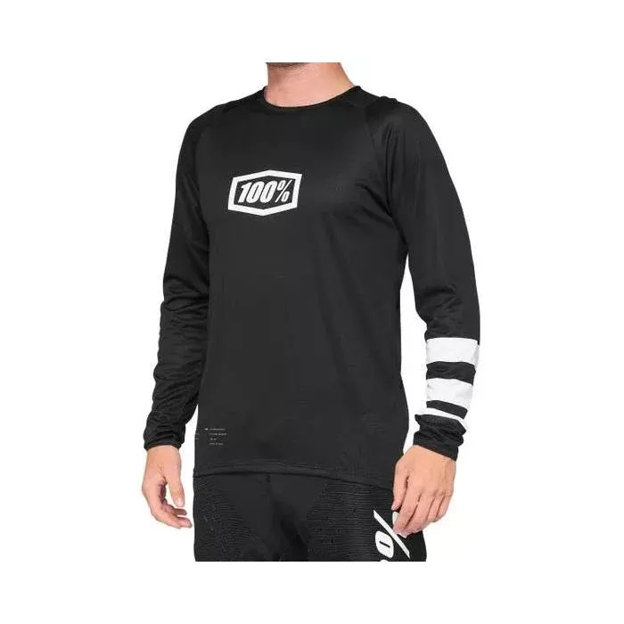 100% R-Core Long Sleeve Youth Jersey Black/White