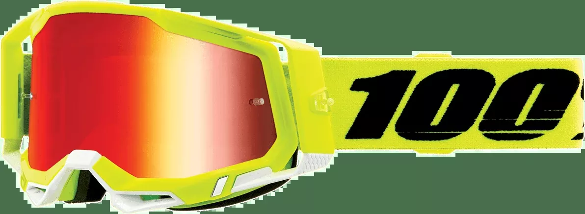 100% Racecraft 2 Goggles - Fluo Yellow - Red Mirror 50010-00004