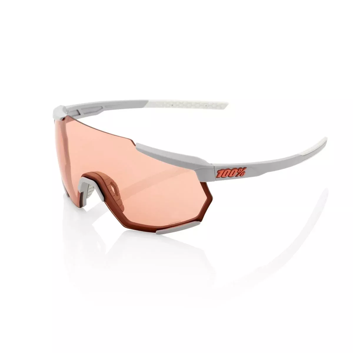 100% Racetrap Sunglasses Grey with HiPER Coral Lens
