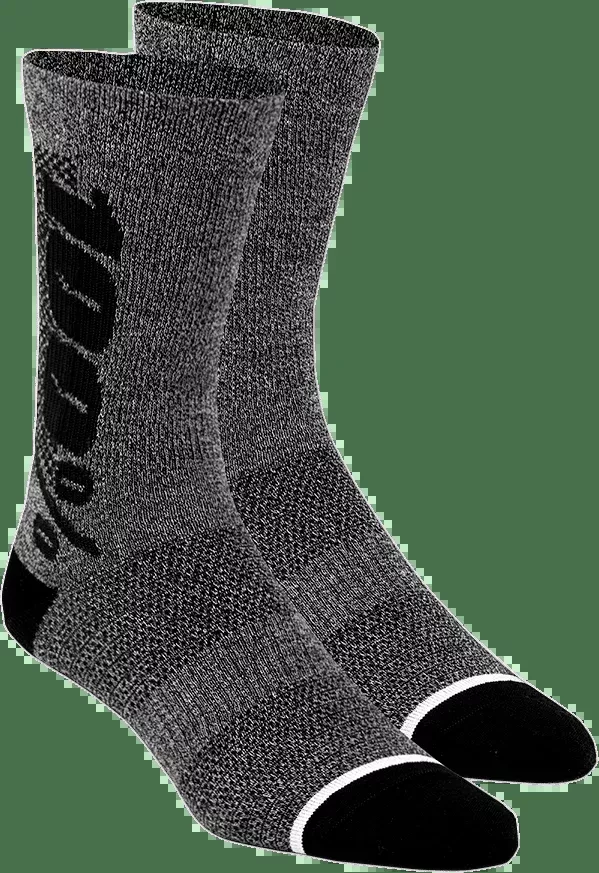 100% Rythym Merino Performance Socks - Heather Charcoal - Small/Medium 20051-00004