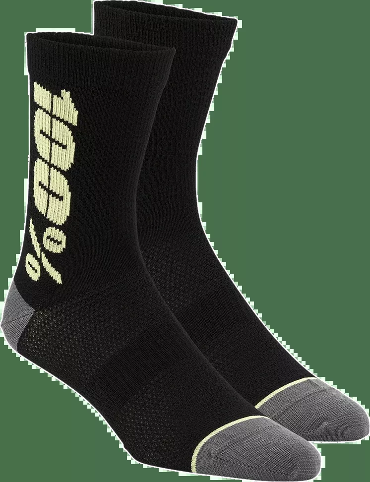 100% Rythym Socks - Black/Yellow - Small/Medium 24006-014-17