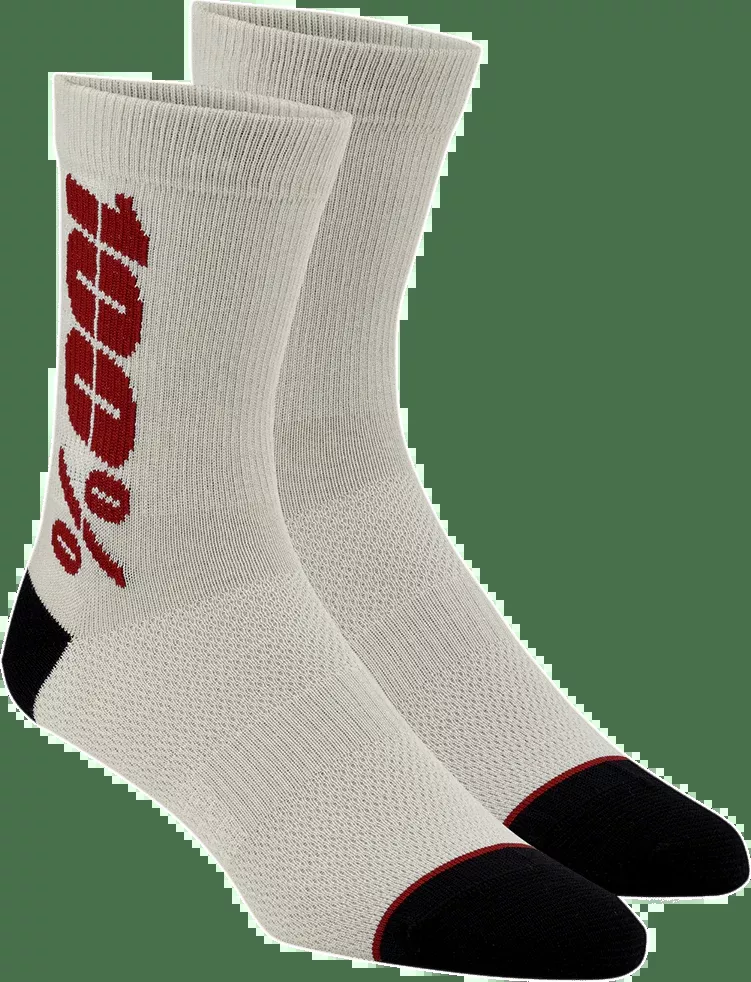 100% Rythym Socks - Silver/Cherry - Large/XL 24006-456-18