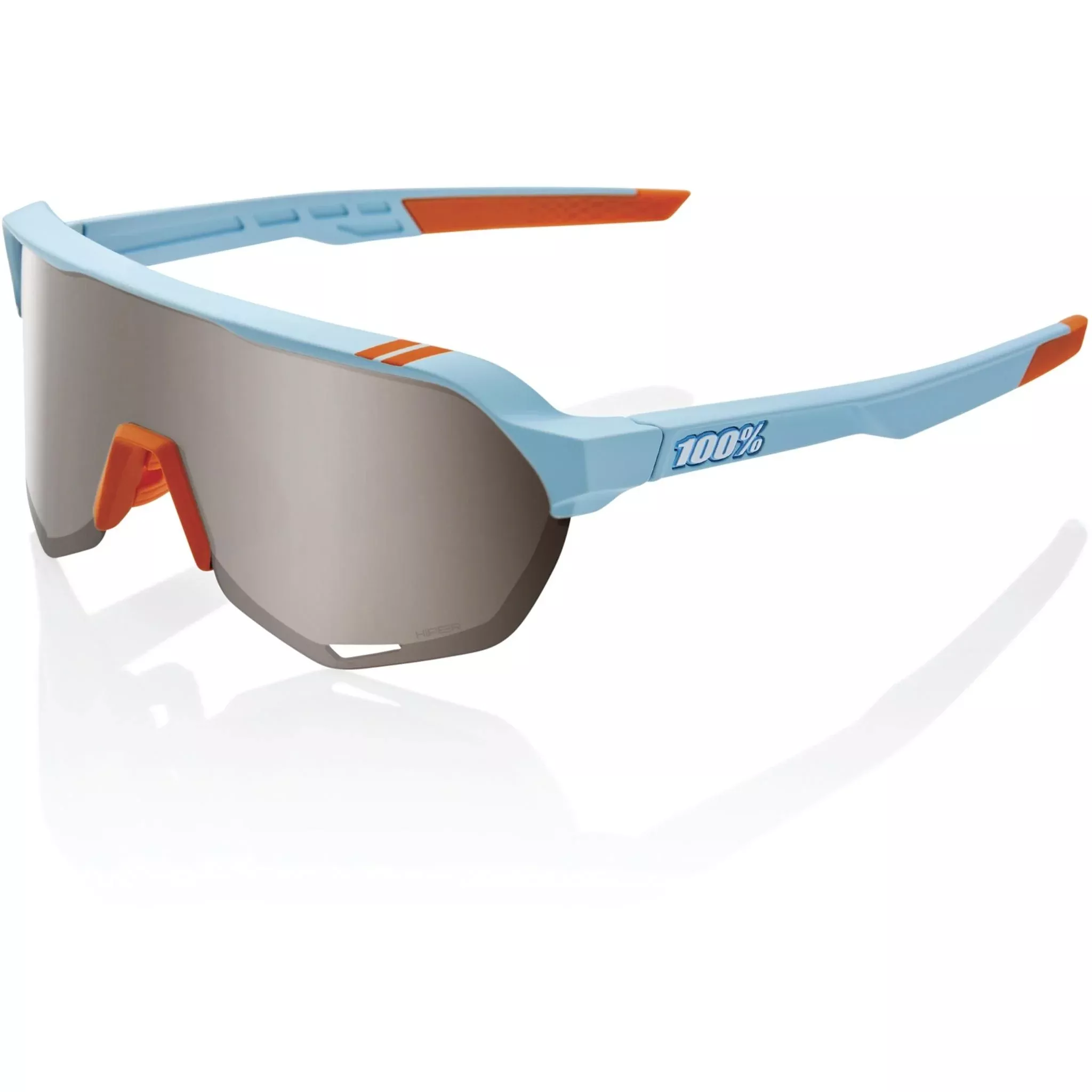 100% S2 Sunglasses Soft Tact Two Tone – HiPER Silver Mirror Lens