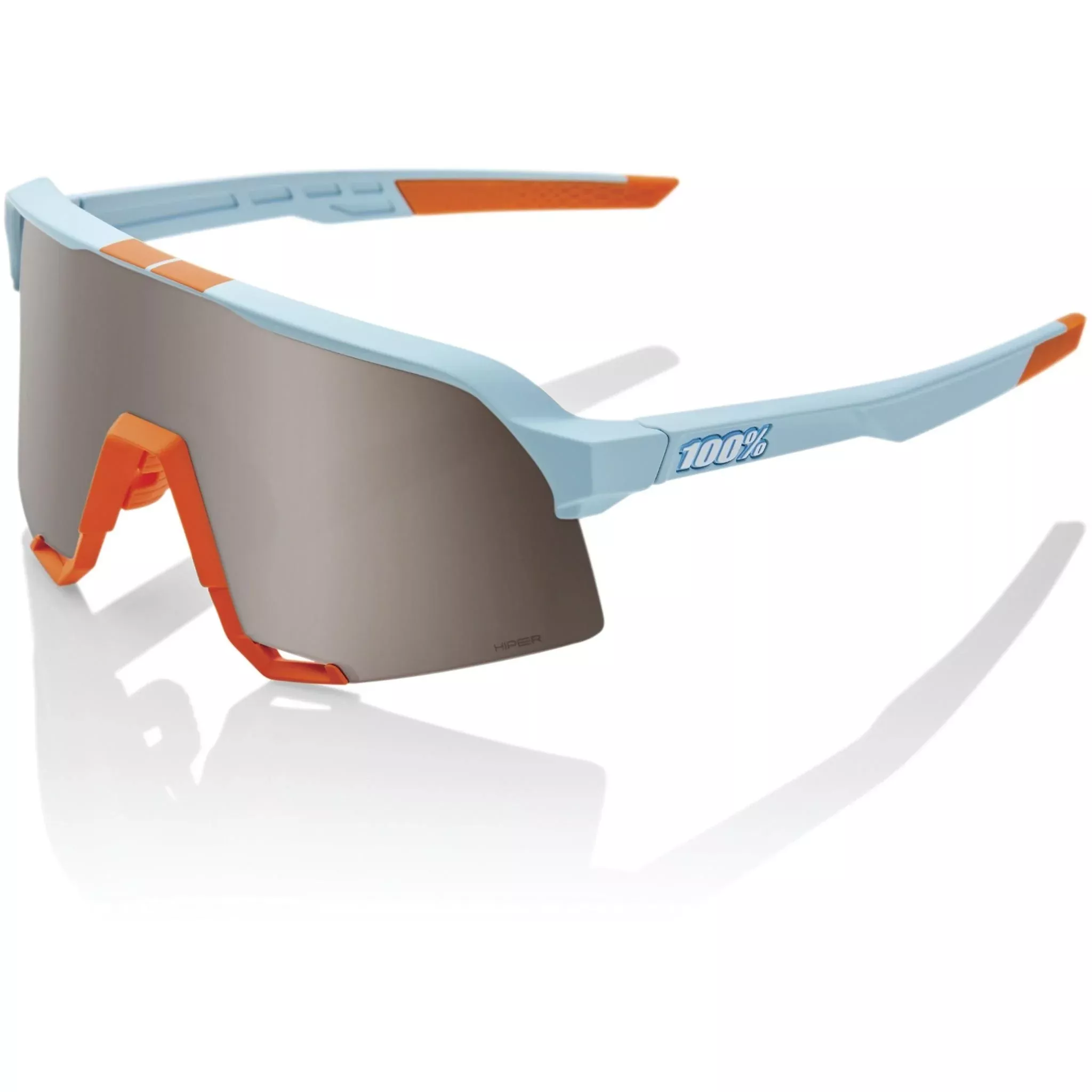 100% S3 Sunglasses Soft Tact Two Tone – HiPER Silver Mirror Lens