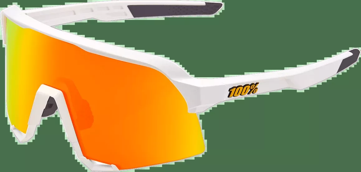 100% S3 Sunglasses - White - Red Mirror 60005-00009