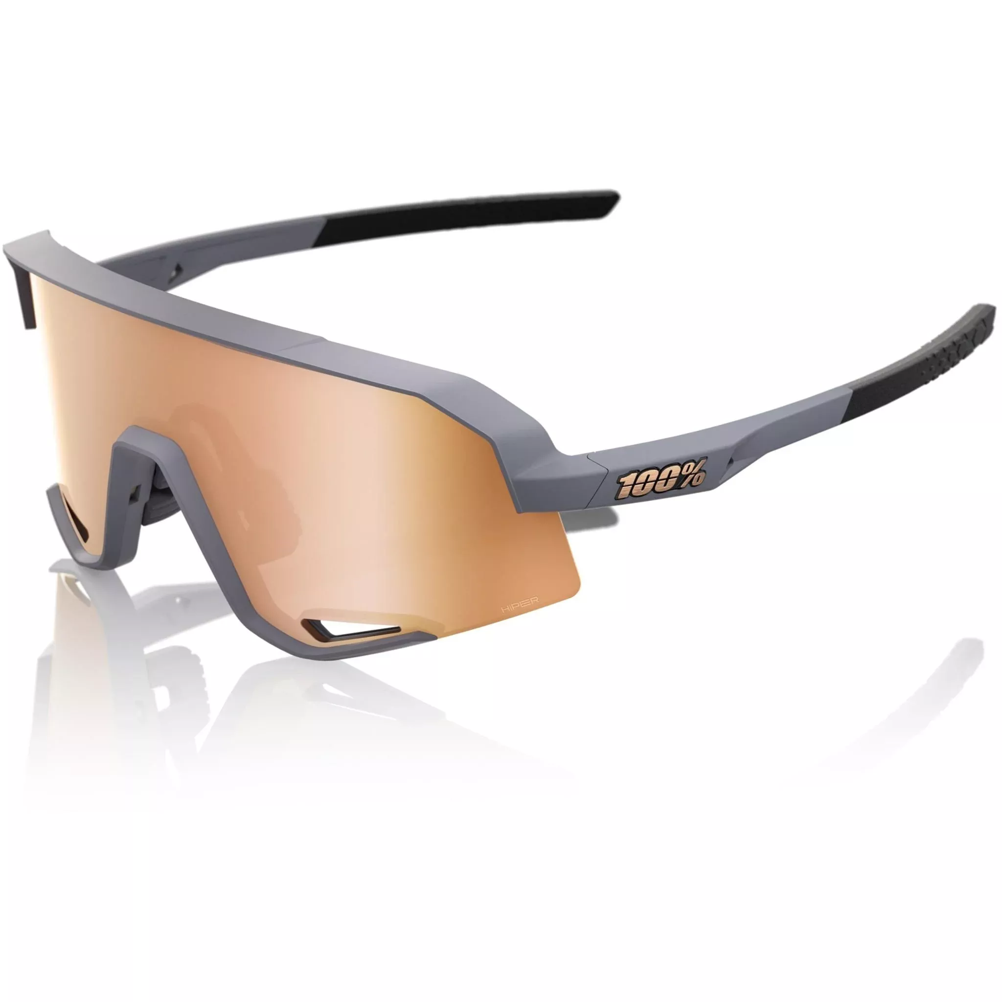 100% Slendale Sunglasses Soft Tact Grey – HiPER Copper Mirror Lens