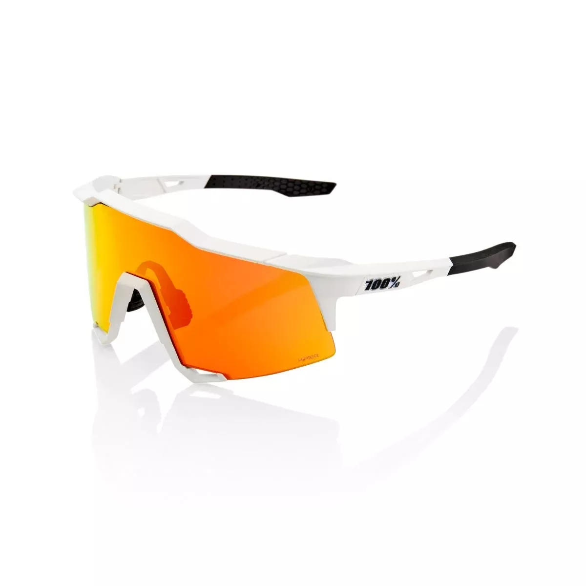100% Speedcraft Soft Tact Sunglasses Off White with HiPER Red Lens