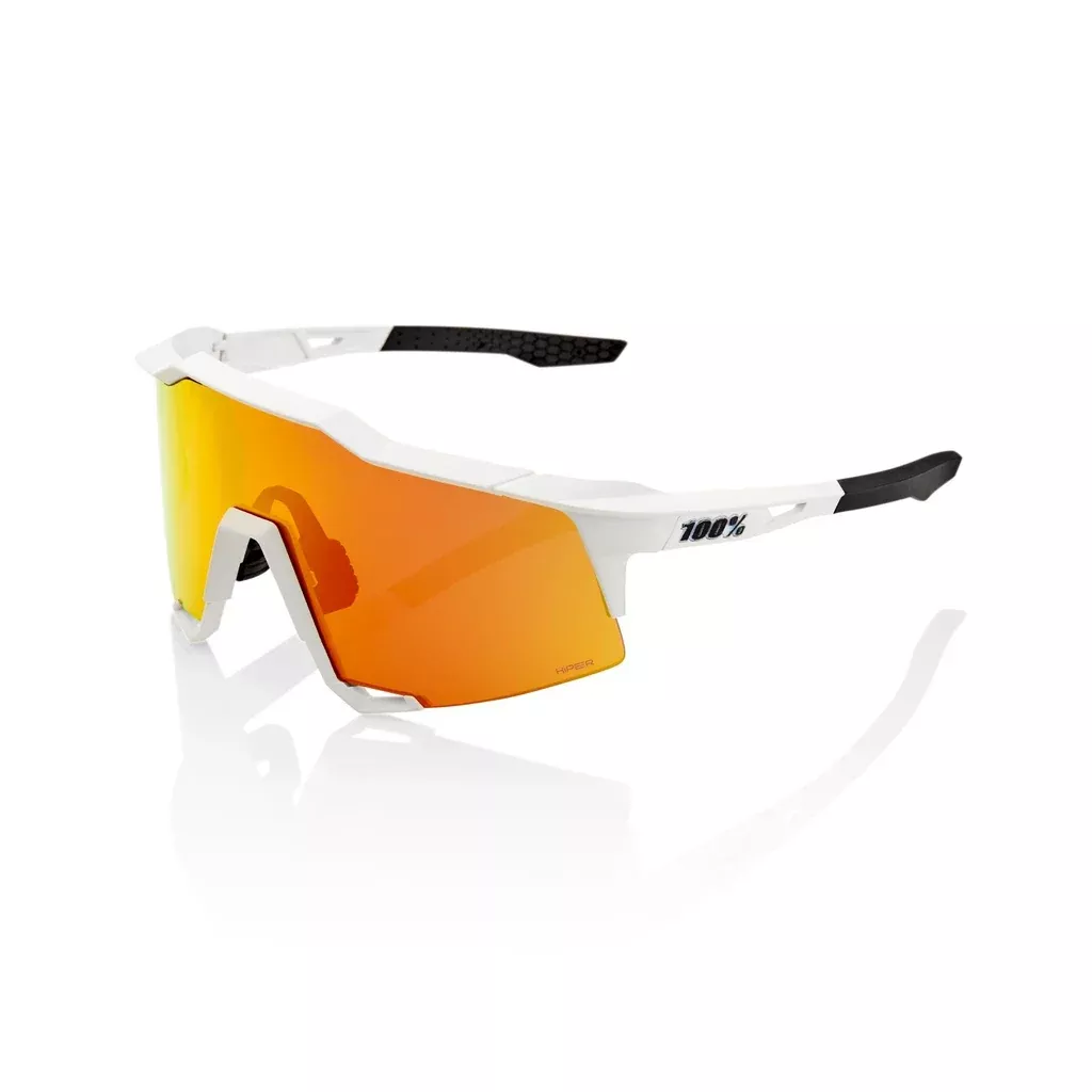 100% Speedcraft Sunglasses Off White with HiPER Red Lens