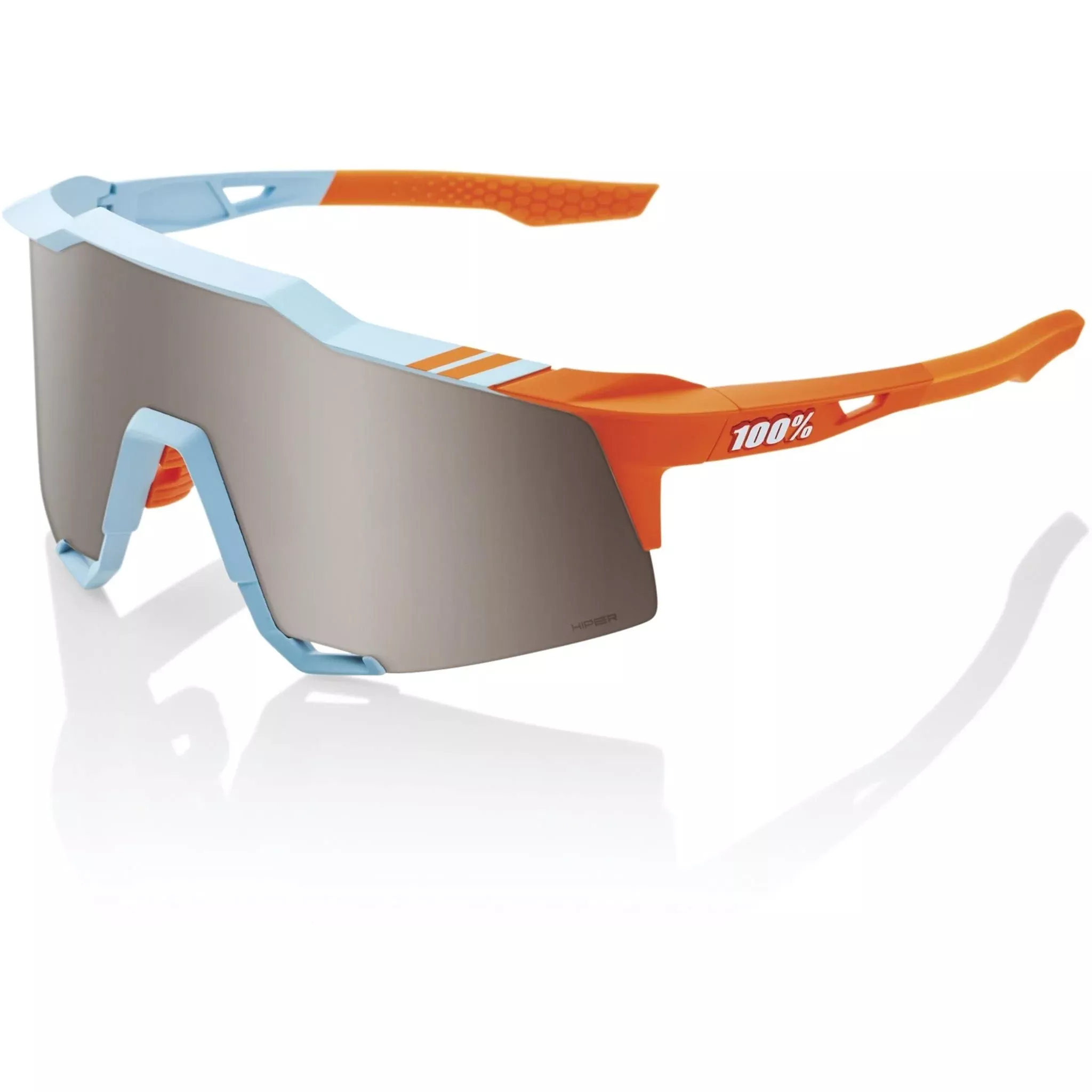 100% Speedcraft Sunglasses Soft Tact Two Tone – HiPER Silver Mirror Lens