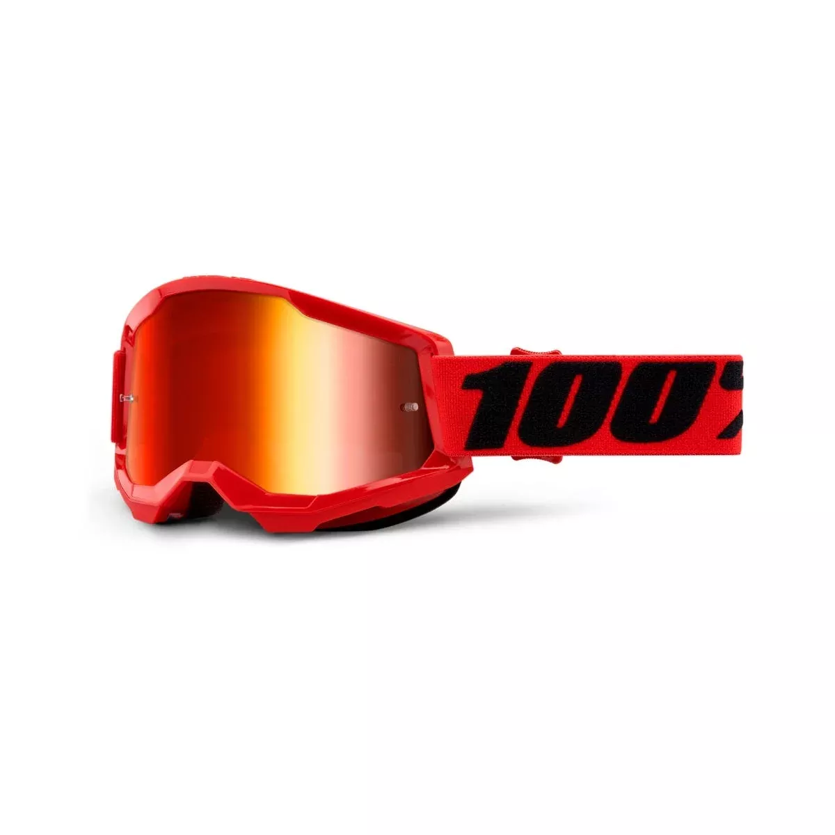 100% Strata 2 Goggles Red with Mirror Red Lens