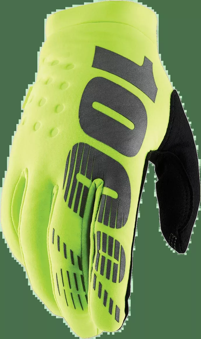 100% Youth Brisker Gloves - Fluorescent Yellow - Medium 10004-00009