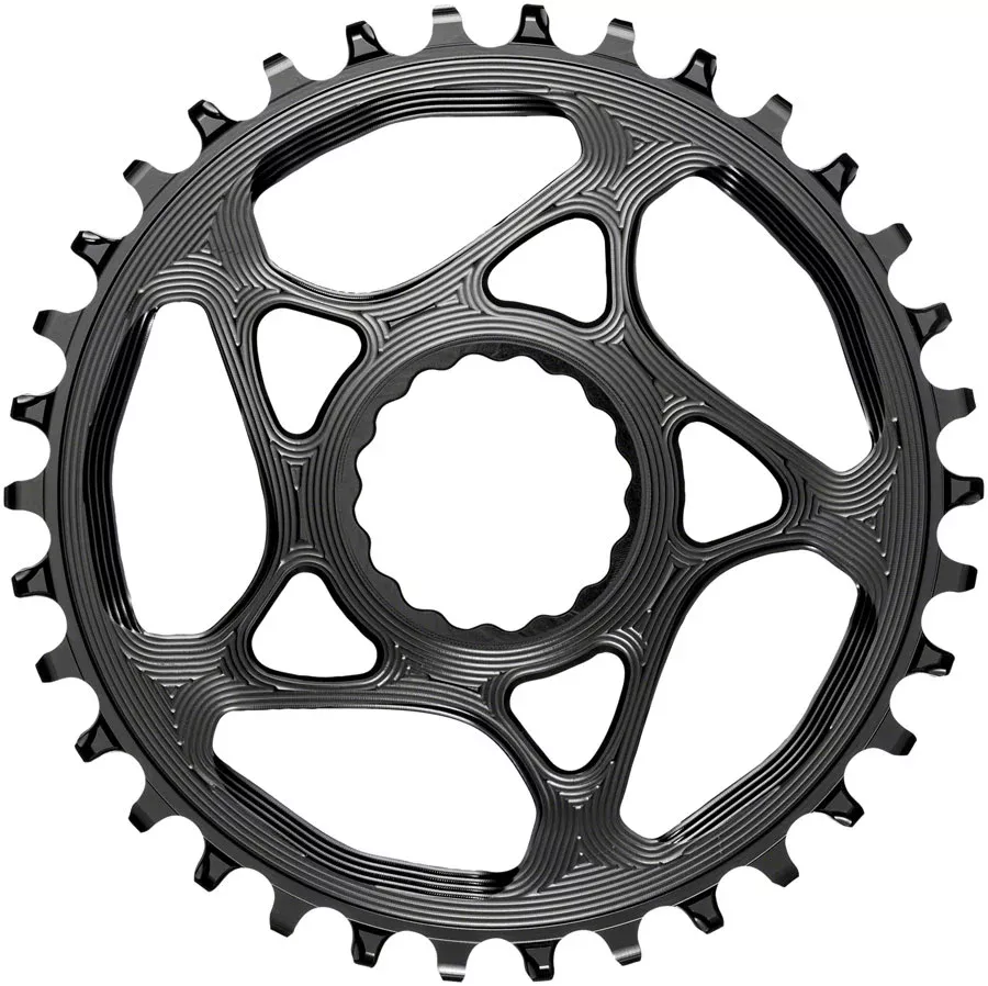 absoluteBLACK Round Narrow-Wide Direct Mount Chainring – 34t, CINCH Direct Mount, 3mm Offset, Black