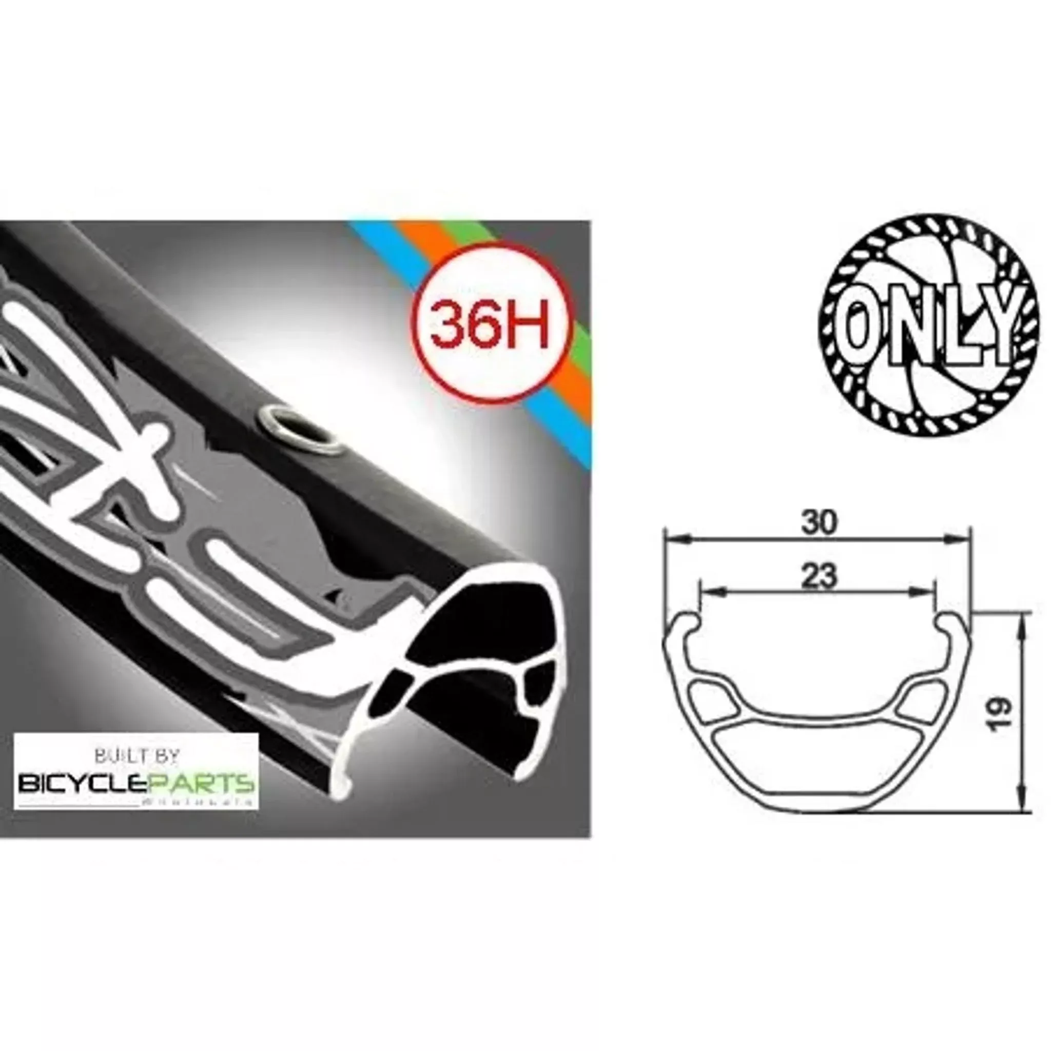 Alexrims FR30 Novatec Alloy Front MTB Wheel 26” Black