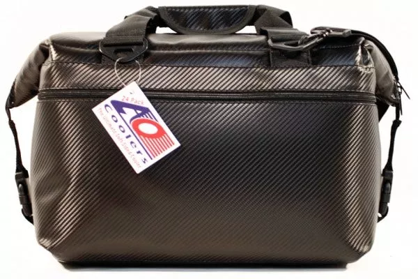 AO Coolers 24 Can Soft Pack Carbon Series Black Bag Luggage