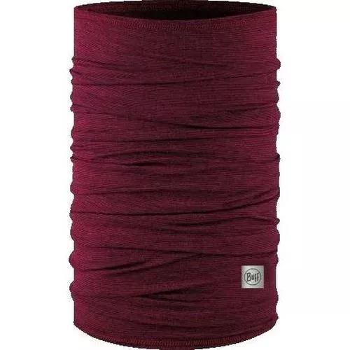 Buff Merino Lightweight Bike Multifunction Neck Warmer – Solid Garnet Red UNI