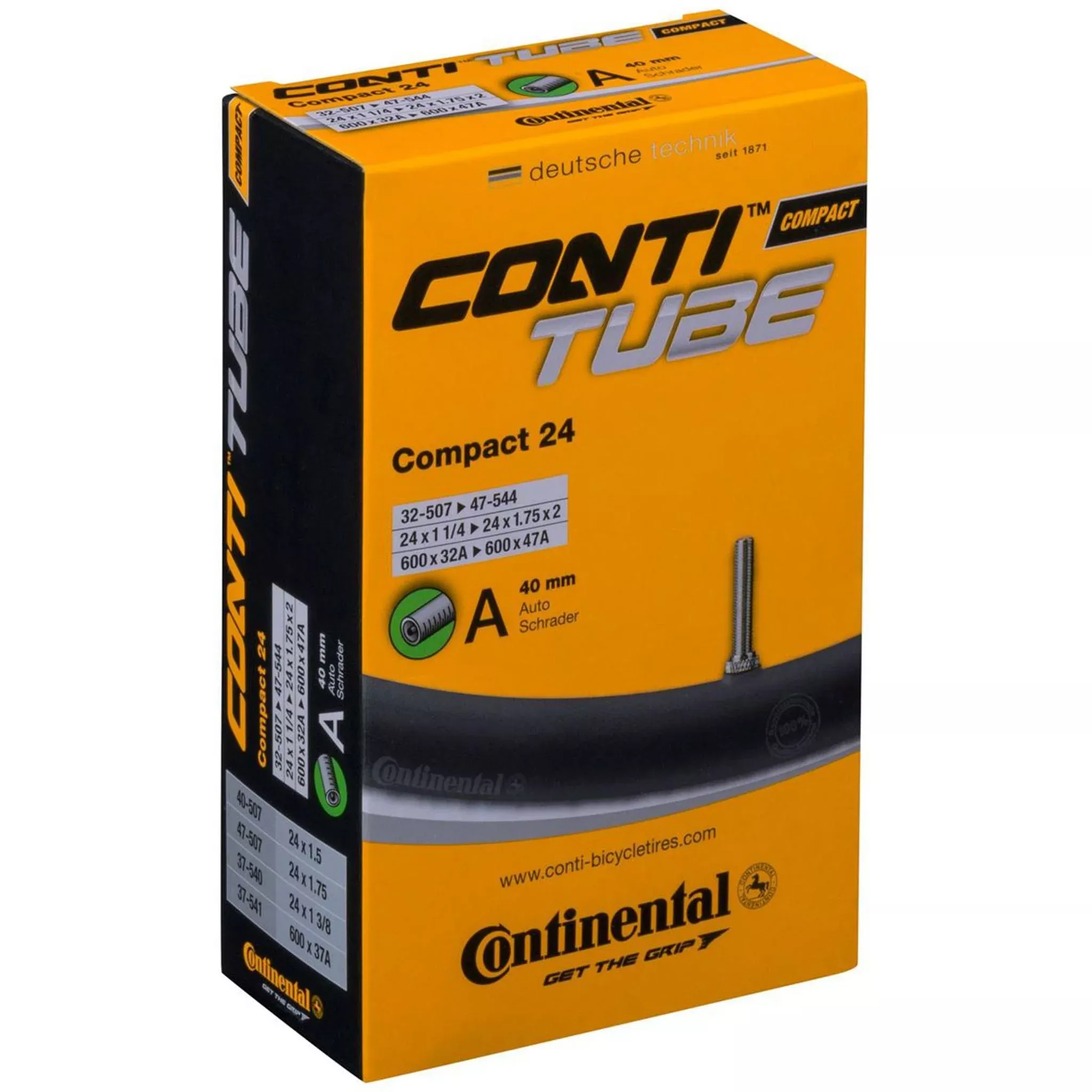 Continental Compact A40 Schrader Valve Inner Tube 24 x 1.25-1.75”