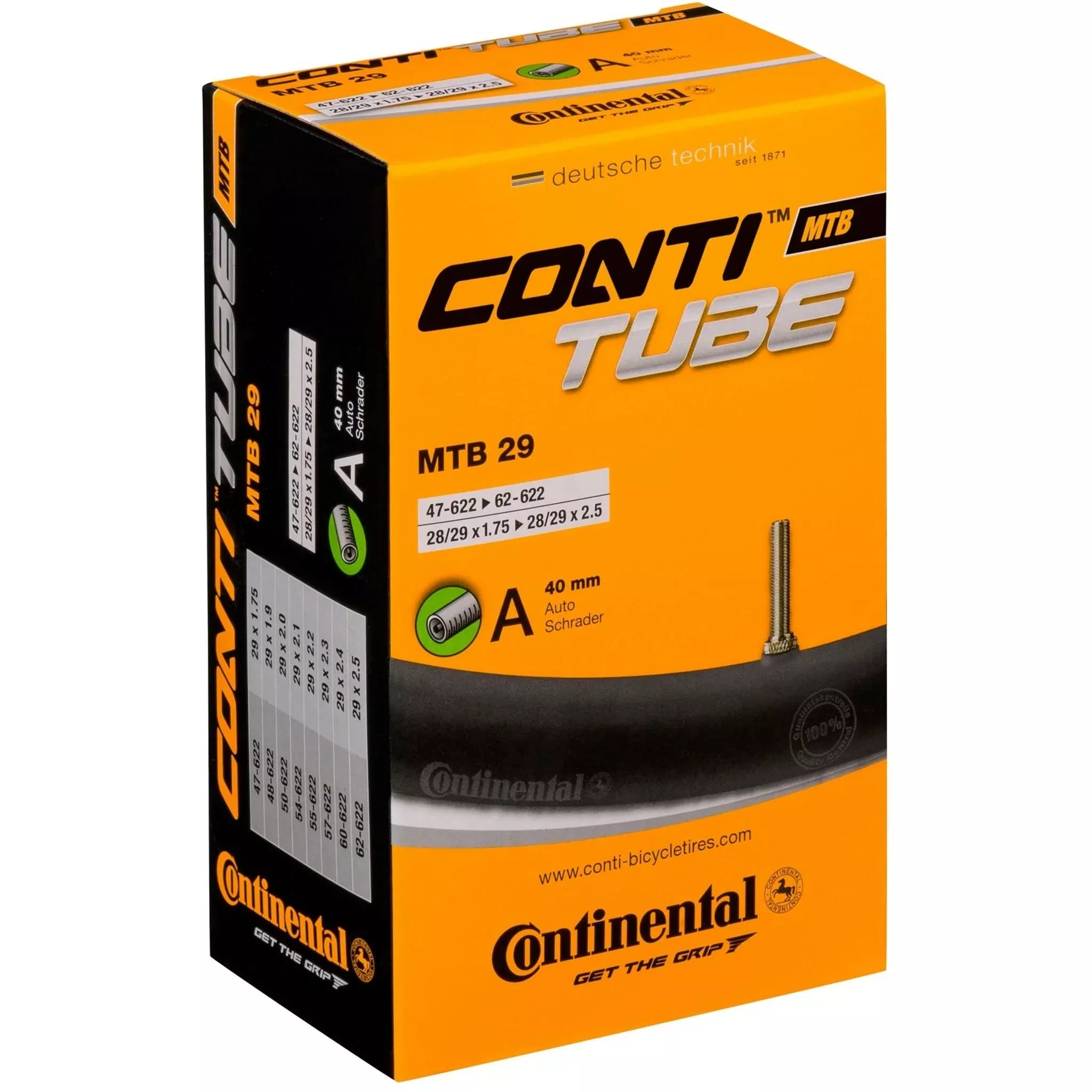 Continental Schrader Valve Tube 29×1.75/2.5” 40mm