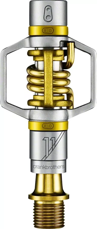 Crankbrothers Egg Beater 11 Pedals – Dual Sided Clipless, Titanium , 9/16″, Gold