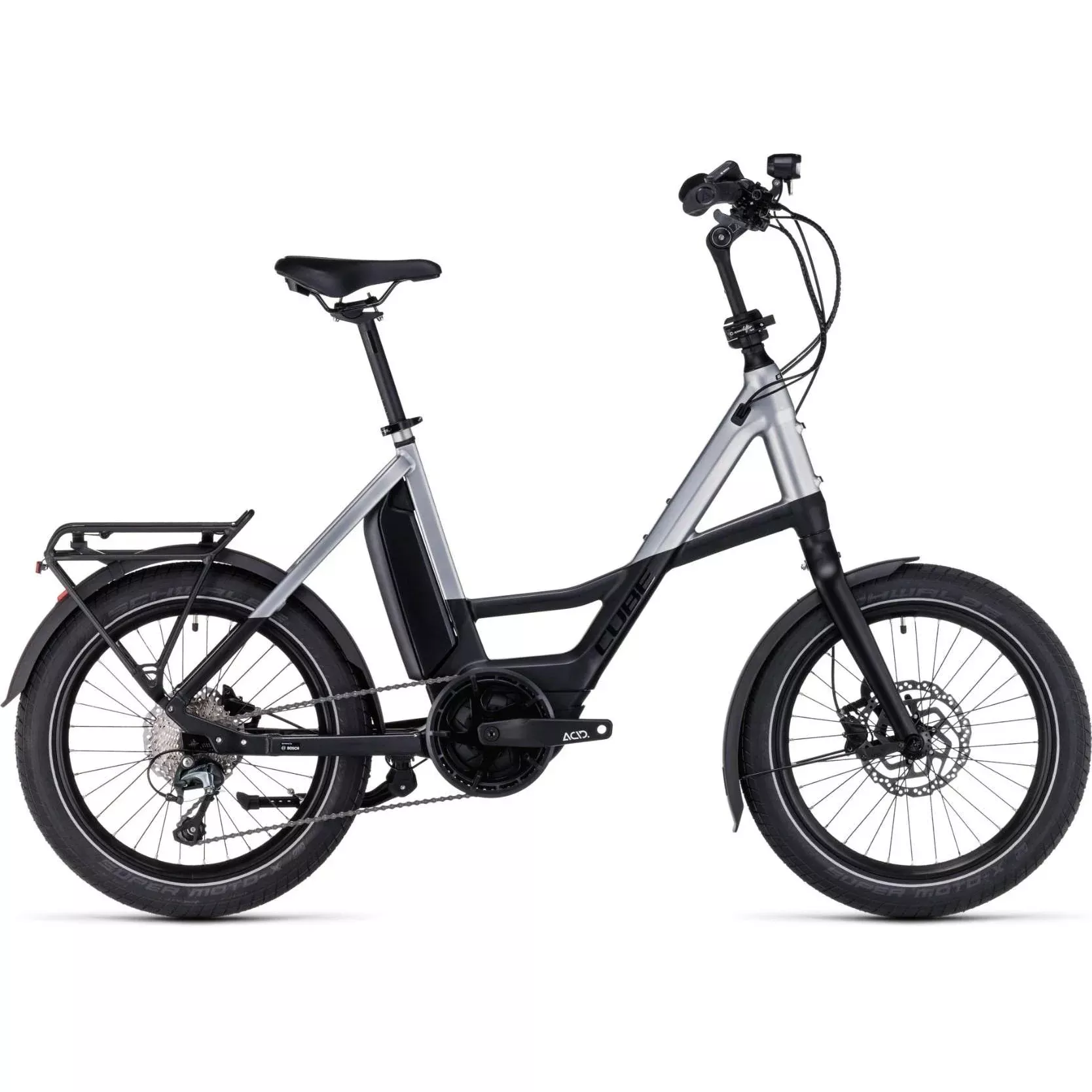Cube Compact Sport Hybrid 500 Compact Electric Bike Black Polar Silver/Black