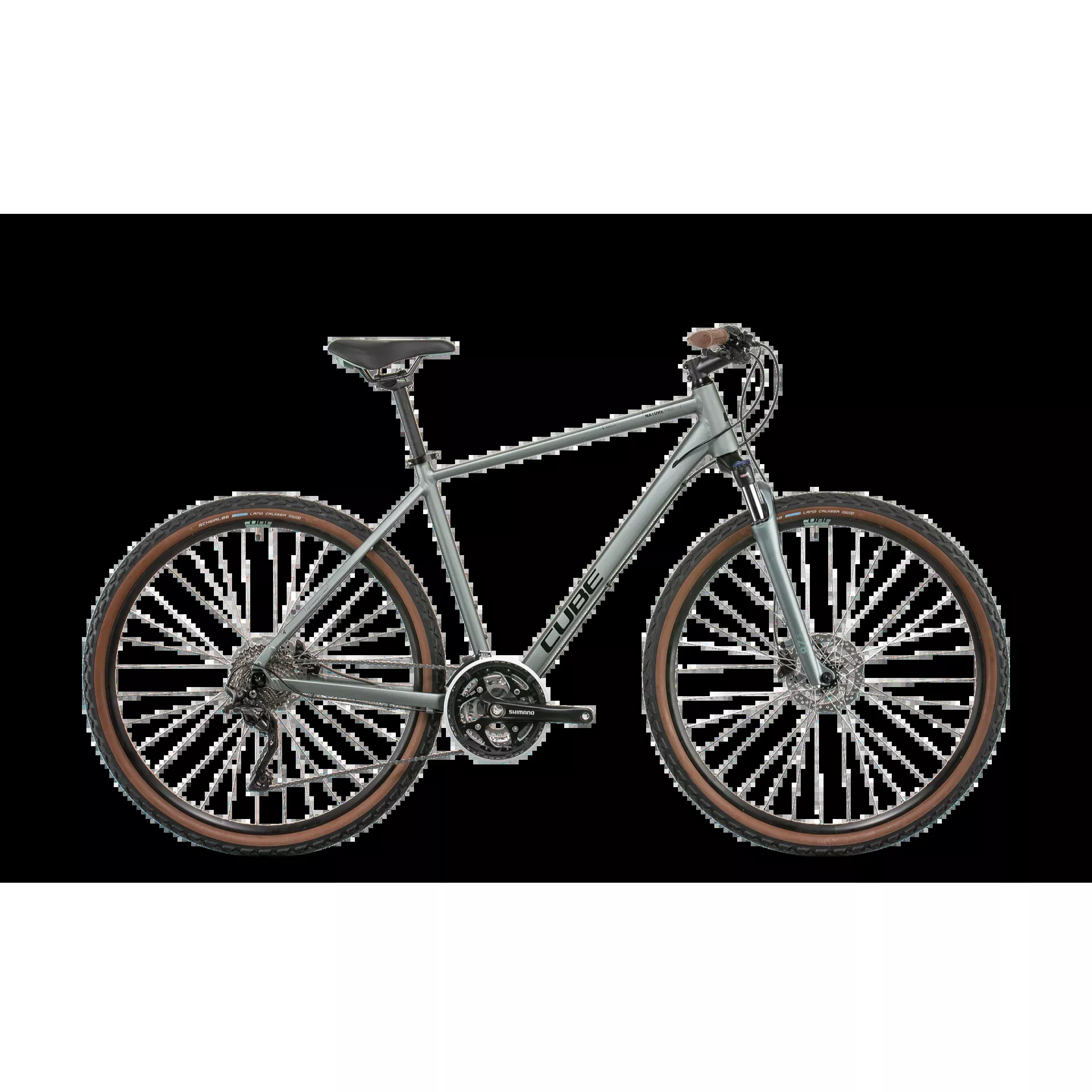 Cube Nature Pro Hybrid Bike Silvergreen Black