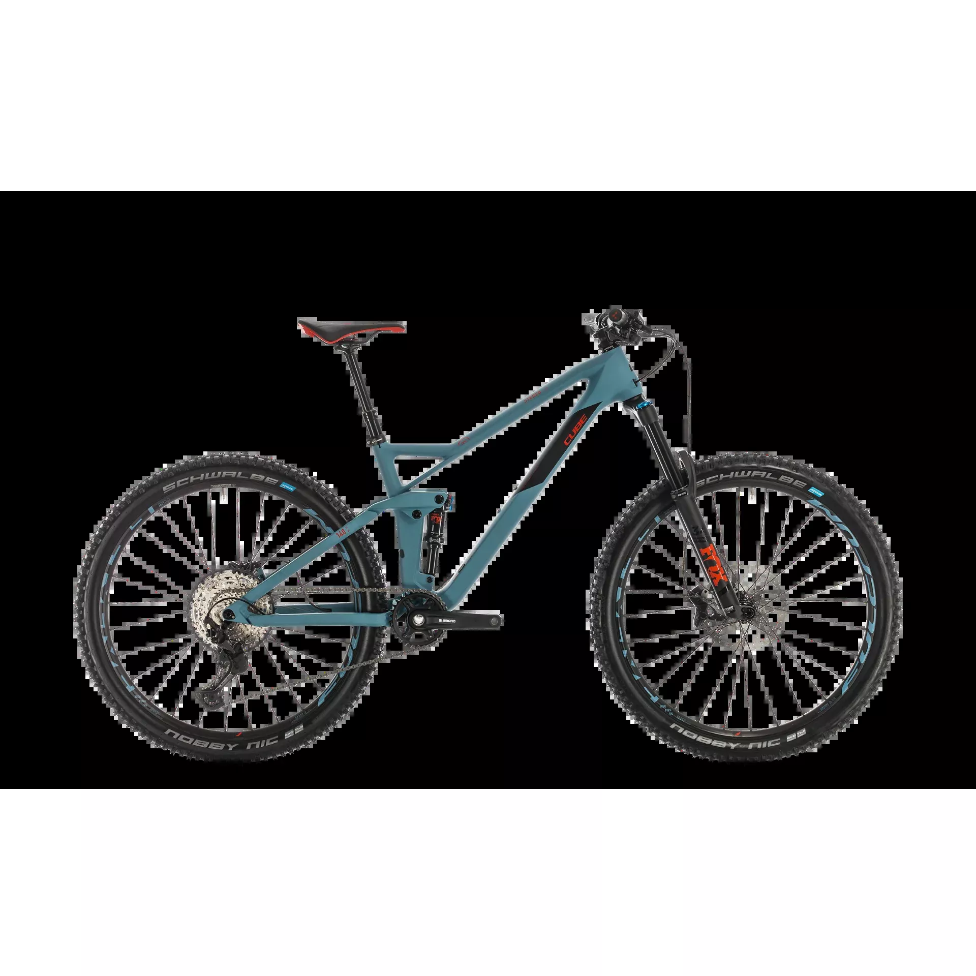 Cube Stereo 140 HPC Race 27.5 Mountain Bike Bluegrey/Red
