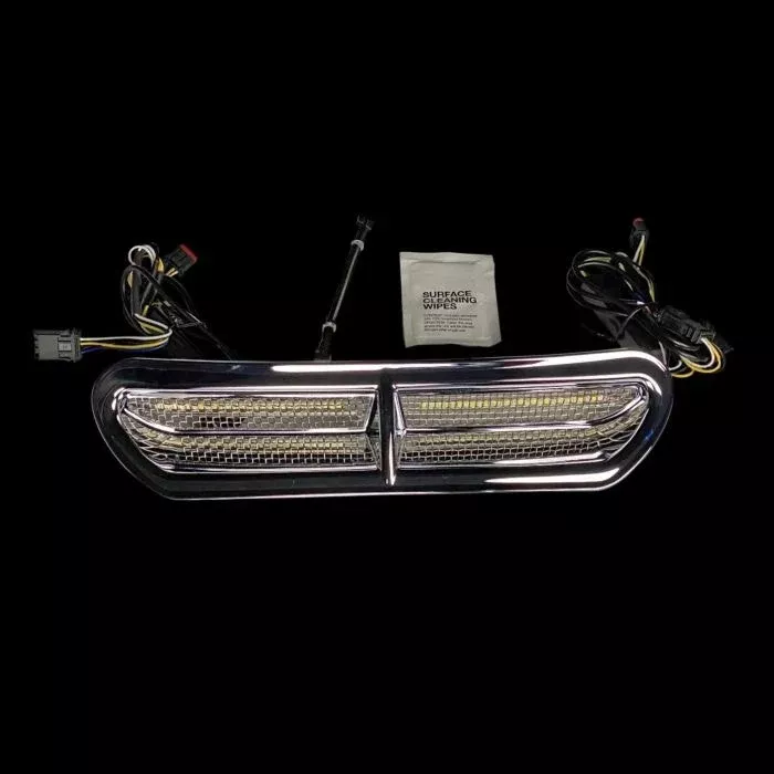 Custom Dynamics Chrome Genesis 4 All-In-One LED Fairing Insert Harley Batwing 14-Up