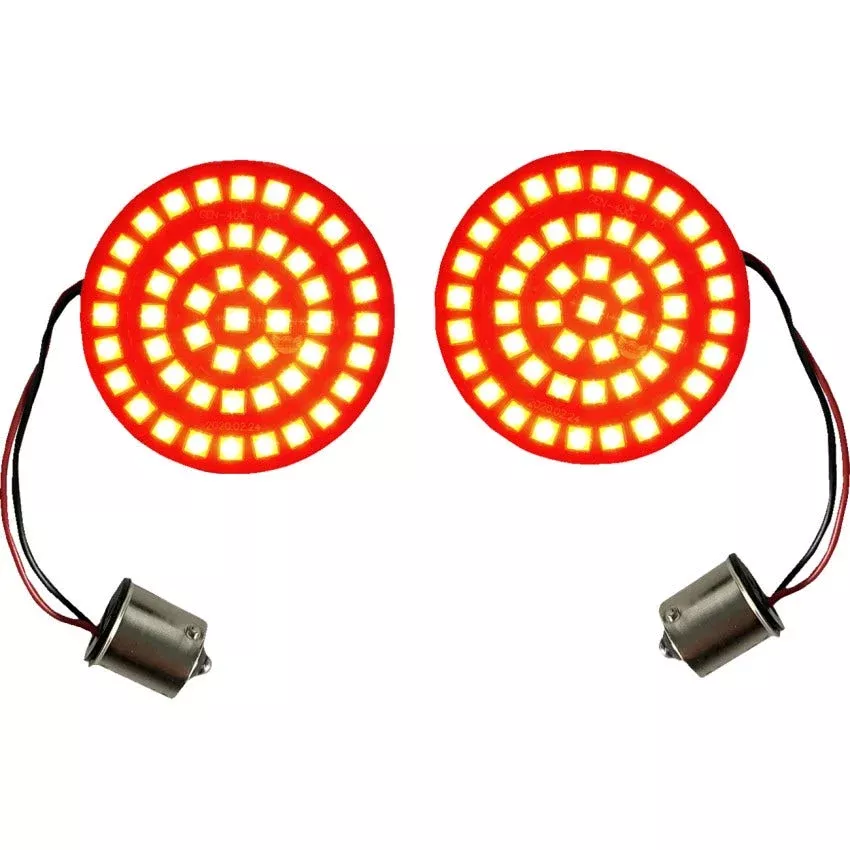 Custom Dynamics Genesis 4 Solid Red Bullet Rear Turn Signal Inserts Harley 00-24