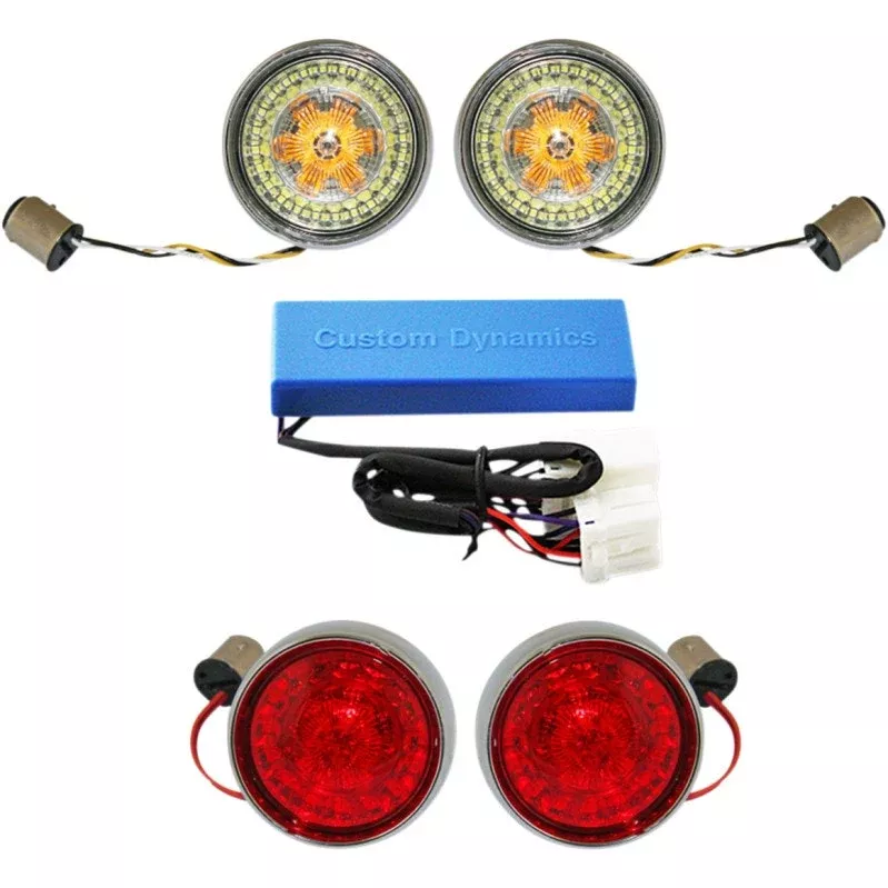 Custom Dynamics PB-HD-BB-C Chrome Pro-Beam LED Turn Signal Kit 02-11 Harley