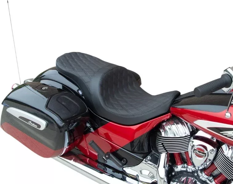 Drag Predator III Forward Position Low 2-Up Seat Solar Black Diamond Indian 14-Up