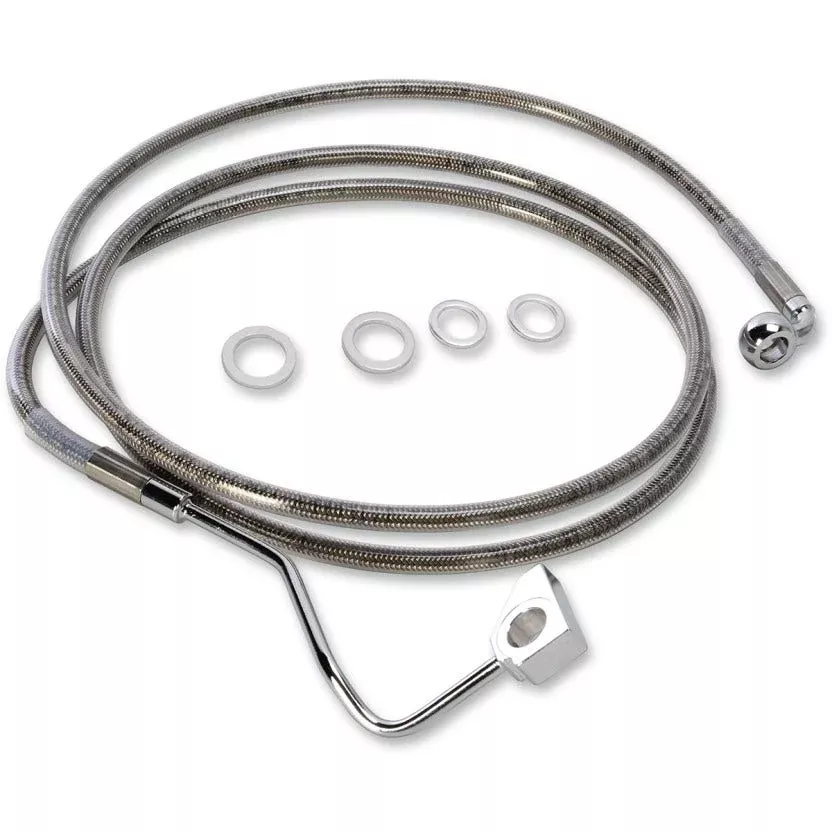 Drag Stainless Braided Front Plus+ 8 Extended Upper Brake Line Harley FLTR 15-18