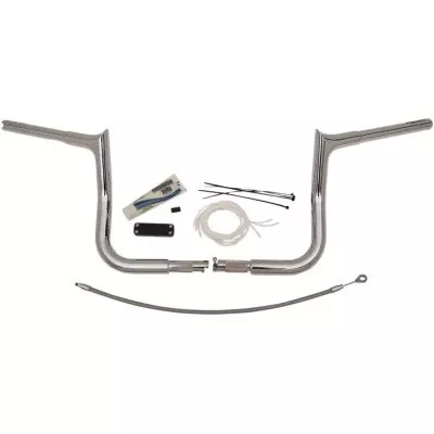 Fat Baggers Chrome 10" EZ Install Pointed Handlebar Package Harley FLH 08-13