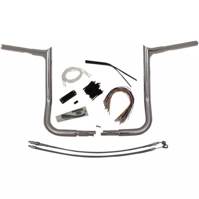 FBI Fat Baggers Chrome 14" EZ Install Pointed Handlebar Package Harley FLH 08-13